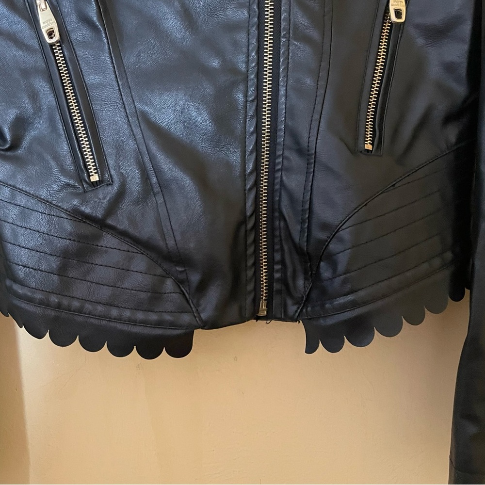 Steve Madden Black Faux Leather Jacket Sz-Small - Picture 7 of 13